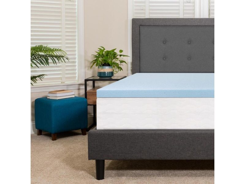 Home Textiles & Bedding |  Capri Comfortable Sleep 2 Inch Cool Gel Memory Foam Mattress Topper – Full Decor Flash Furniture