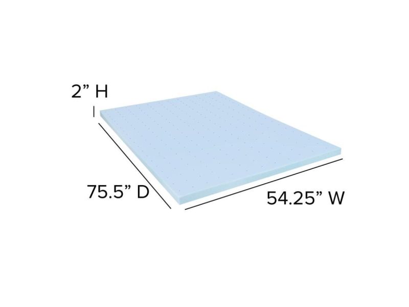 Home Textiles & Bedding |  Capri Comfortable Sleep 2 Inch Cool Gel Memory Foam Mattress Topper – Full Decor Flash Furniture