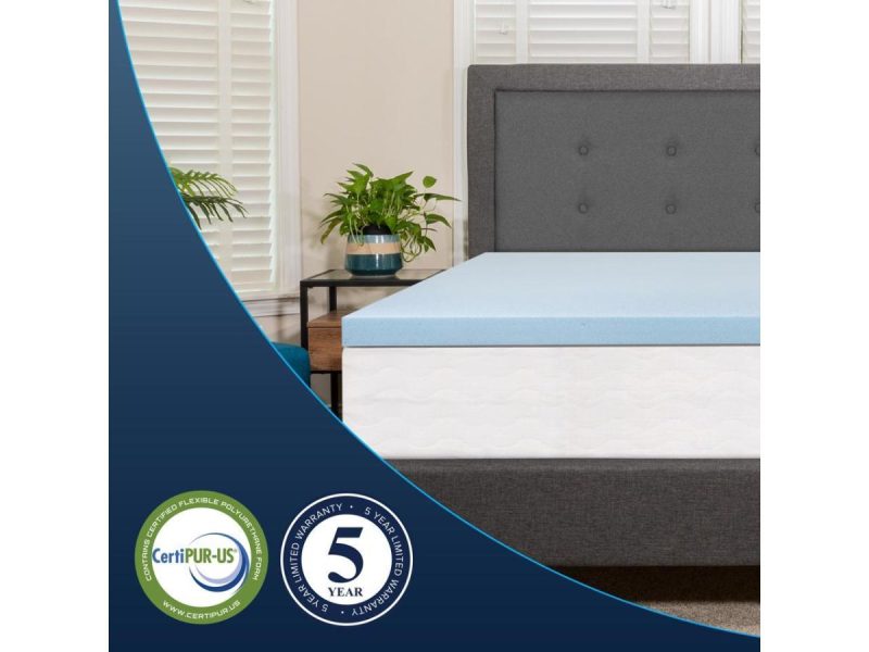 Home Textiles & Bedding |  Capri Comfortable Sleep 2 Inch Cool Gel Memory Foam Mattress Topper – Full Decor Flash Furniture