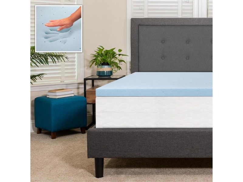 Home Textiles & Bedding |  Capri Comfortable Sleep 2 Inch Cool Gel Memory Foam Mattress Topper – Full Decor Flash Furniture