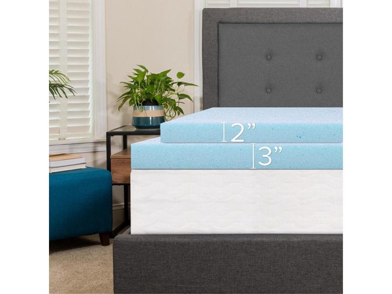 Home Textiles & Bedding |  Capri Comfortable Sleep 2 Inch Cool Gel Memory Foam Mattress Topper – Full Decor Flash Furniture