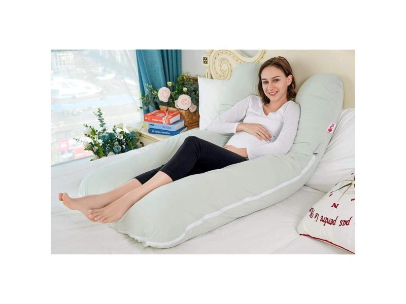 Home Textiles & Bedding |  Meiz Pregnancy Pillow – U Shaped – Pregnancy Body Pillow – For Support Neck/Back/Legs With Body Pillow Cooling Jersey Cover, Green Decor Home Textiles & Bedding