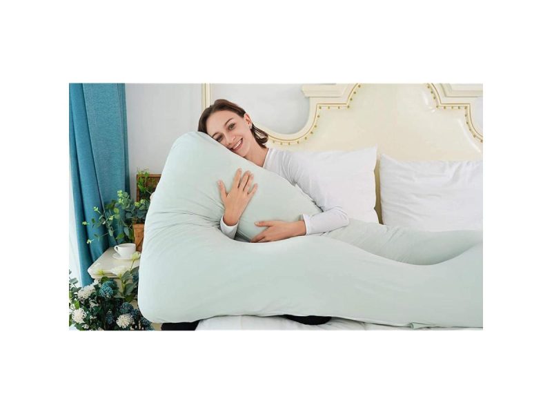 Home Textiles & Bedding |  Meiz Pregnancy Pillow – U Shaped – Pregnancy Body Pillow – For Support Neck/Back/Legs With Body Pillow Cooling Jersey Cover, Green Decor Home Textiles & Bedding