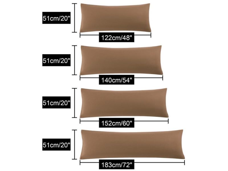 Home Textiles & Bedding |  Soft Microfiber Body Pillow Cover With Zipper Closure, Long Pillow Cases For Body Pillows, 20″X48″, Brown Decor Home Textiles & Bedding