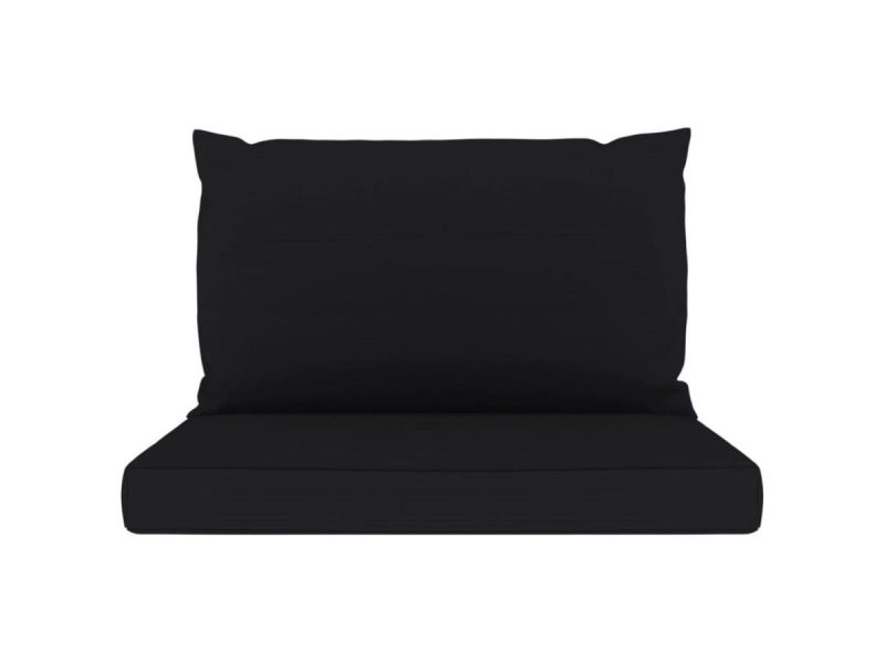 Home Textiles & Bedding |  Vidaxl Chair Cushion 2 Pcs Outdoor Seat Cushion Sofa Pad Black Oxford Fabric Decor Home Textiles & Bedding