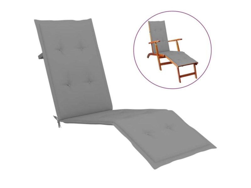 Home Textiles & Bedding |  Vidaxl Chair Cushion Outdoor Water Repellent Deck Chair Seat Cushion Pad Gray Decor Home Textiles & Bedding