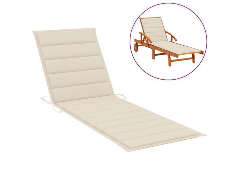 Home Textiles & Bedding |  Vidaxl Patio Cushion Outdoor Sun Lounger Chair Cushion Cream Oxford Fabric Decor Home Textiles & Bedding