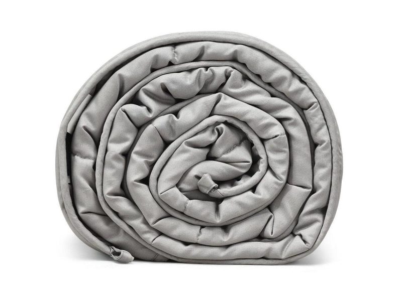 Home Textiles & Bedding |  Weighted Blankets 100% Cotton W/ Glass Beads Light Grey 20 Lbs, 60” X 80” Decor Costway