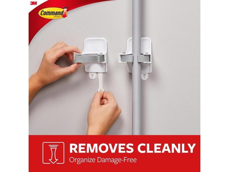 Hooks & Picture Hangers |  3M Broom Gripper 3.12W X 1.85D X 3.34H White/Gray 3 Grippers/6 Strips 170073Na Decor 3M