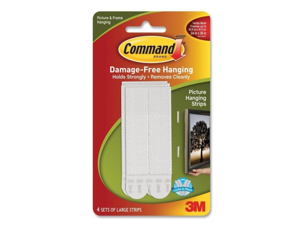 Hooks & Picture Hangers |  3M Command 17206 Large Picture Hanging Strips, White, 4 Sets Of Strips Decor 3M