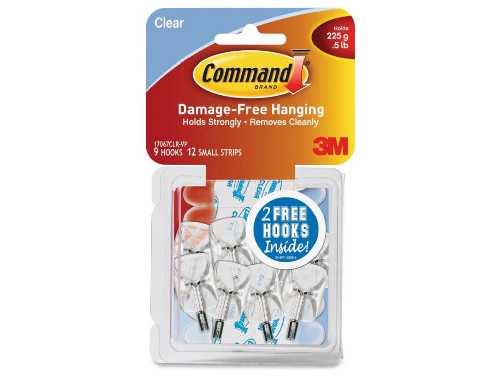 Hooks & Picture Hangers |  3M Command Clear Hooks And Strips Decor 3M