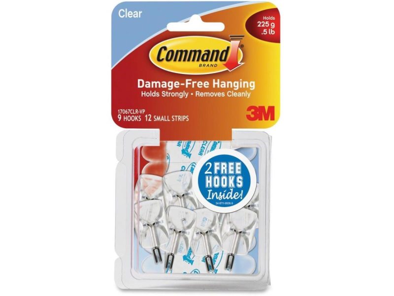 Hooks & Picture Hangers |  3M Command Clear Hooks And Strips Decor 3M