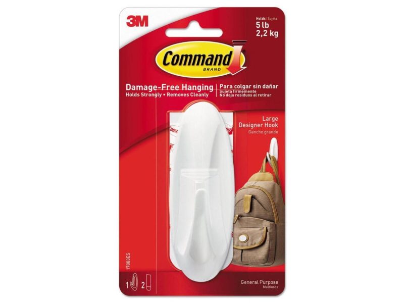 Hooks & Picture Hangers |  3M Command Wht Design Hook 17083Es Unit: Each Decor 3M