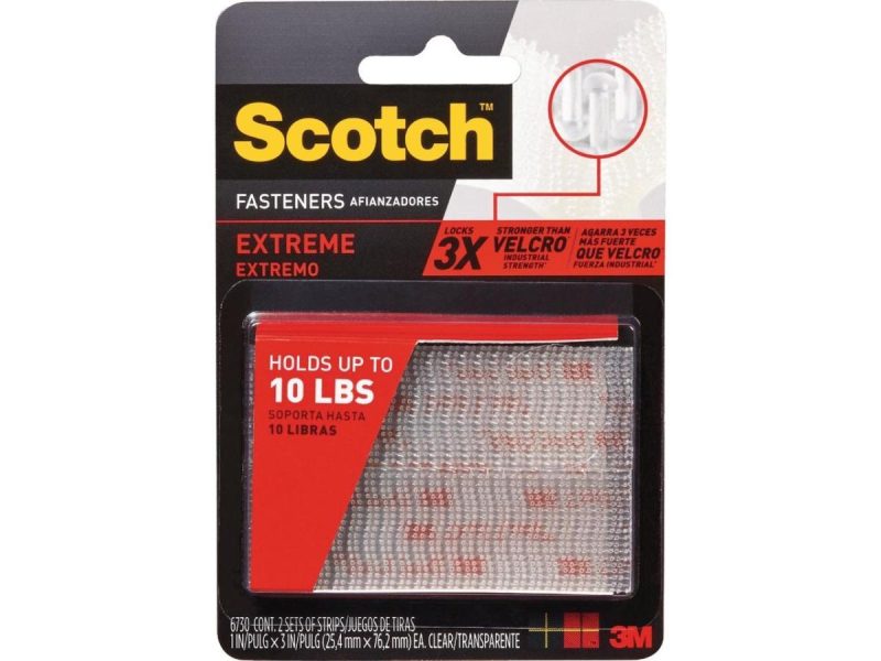 Hooks & Picture Hangers |  3M Scotch Extreme Fasteners 1″ X 3″ Clear 2/Pack Rf6730 Decor 3M