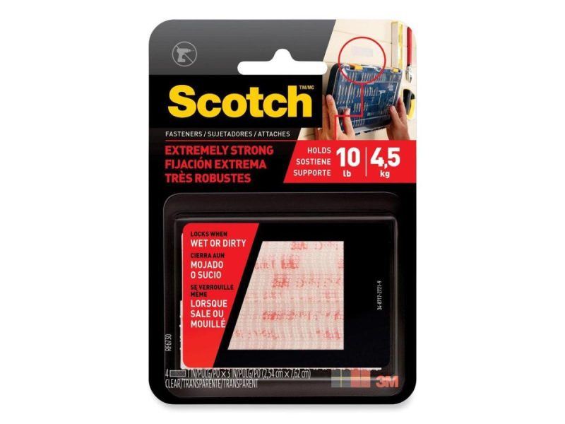 Hooks & Picture Hangers |  3M Scotch Extreme Fasteners 1″ X 3″ Clear 2/Pack Rf6730 Decor 3M