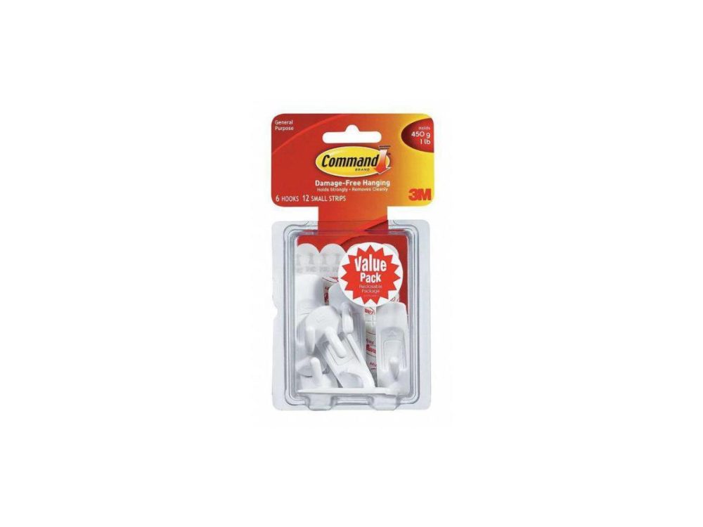 Hooks & Picture Hangers |  Command 17002 Hook,Molded Plastic,5/8 In,Pk6 Decor Command