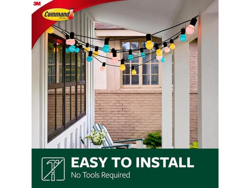 Hooks & Picture Hangers |  Command All Weather Hooks And Strips Plastic Small 16 Clips & 20 Strips/Pack Decor Command