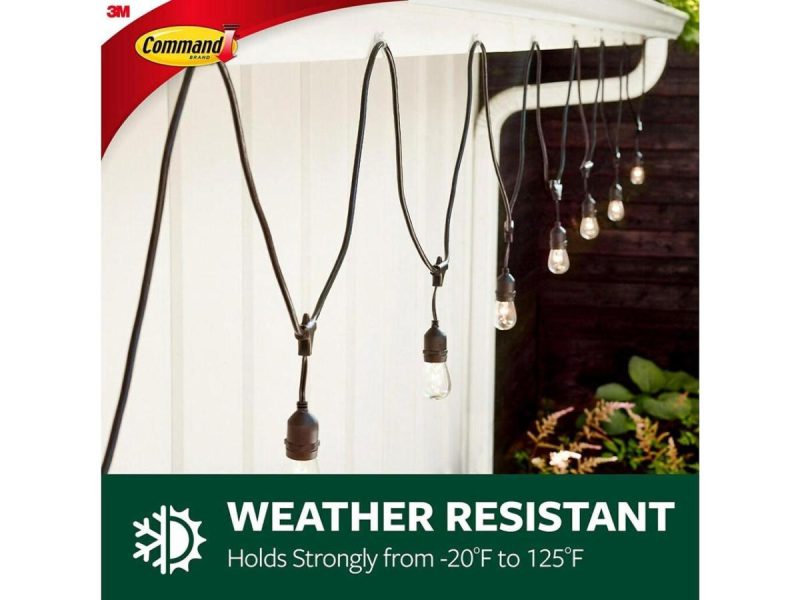 Hooks & Picture Hangers |  Command All Weather Hooks And Strips Plastic Small 16 Clips & 20 Strips/Pack Decor Command