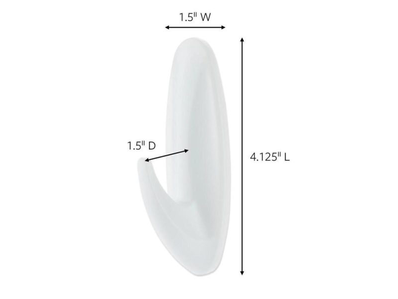 Hooks & Picture Hangers |  Command Designer Large Plastic Hook, White, Pack Of 4 (17083Vp) Decor 3M