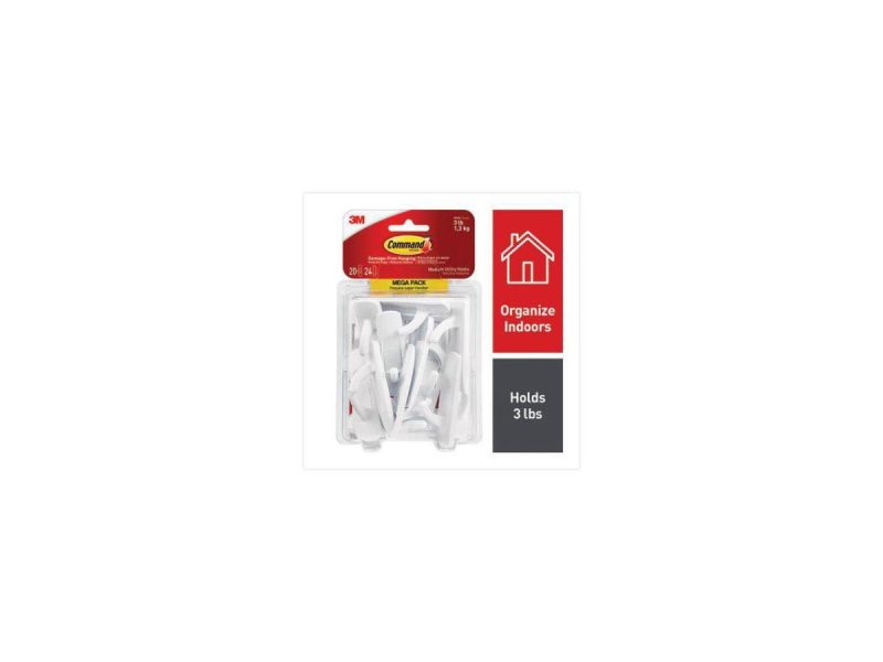 Hooks & Picture Hangers |  Command Hook,Medium,Mega,20/Pk 17001Mpes Decor 3M