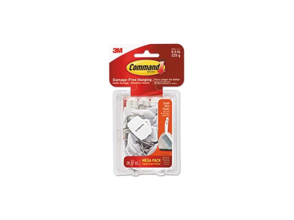 Hooks & Picture Hangers |  Command Hook,Small,Wire,28/Pk,Wh 17067Mpes Decor 3M