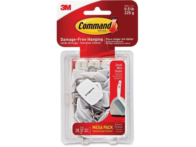 Hooks & Picture Hangers |  Command Hook,Small,Wire,28/Pk,Wh 17067Mpes Decor 3M