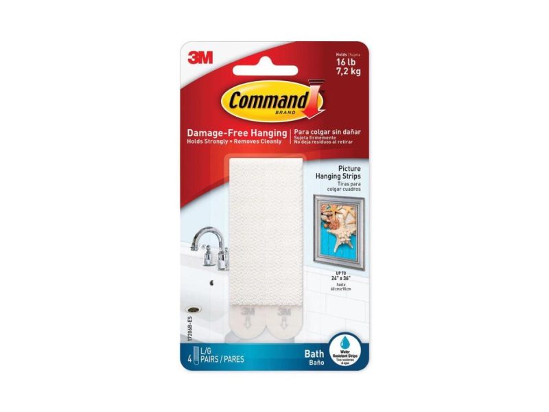 Hooks & Picture Hangers |  Command Large Bath Picture Hanging Strips 24358309 Decor 3M