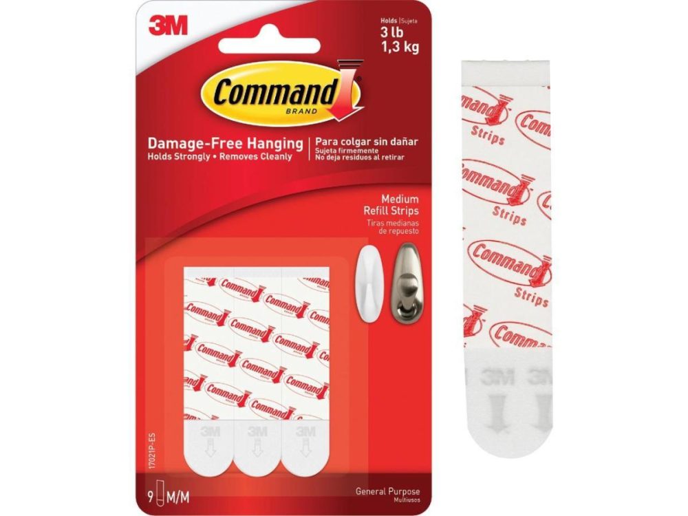 Hooks & Picture Hangers |  Command Medium Refill Mounting Adhesive Strip (9 Count) 17021P-Es-9Pk – Oem Decor 3M