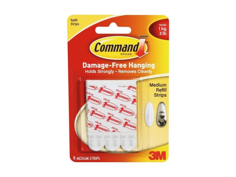 Hooks & Picture Hangers |  Command Medium Refill Mounting Adhesive Strip (9 Count) 17021P-Es-9Pk – Oem Decor 3M