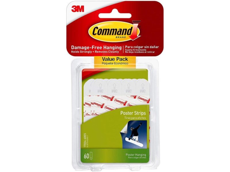 Hooks & Picture Hangers |  Command Poster Hanging Strips Value Pack, Small, White, 60-Strips Decor Command