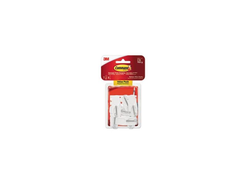 Hooks & Picture Hangers |  Command™ Hook,Medium,Wire,7/Pk,Wh 17065Vpes Decor Command