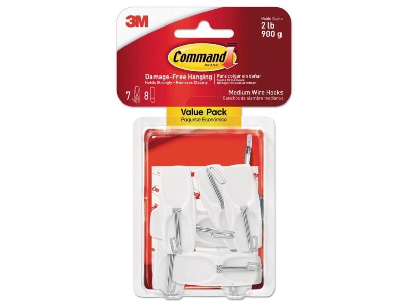 Hooks & Picture Hangers |  Command™ Hook,Medium,Wire,7/Pk,Wh 17065Vpes Decor Command