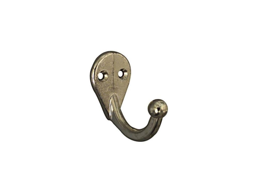 Hooks & Picture Hangers |  National Nickel Single Cloth Wardrobe Hook, 2 Per Card N199190 Decor Hooks & Picture Hangers