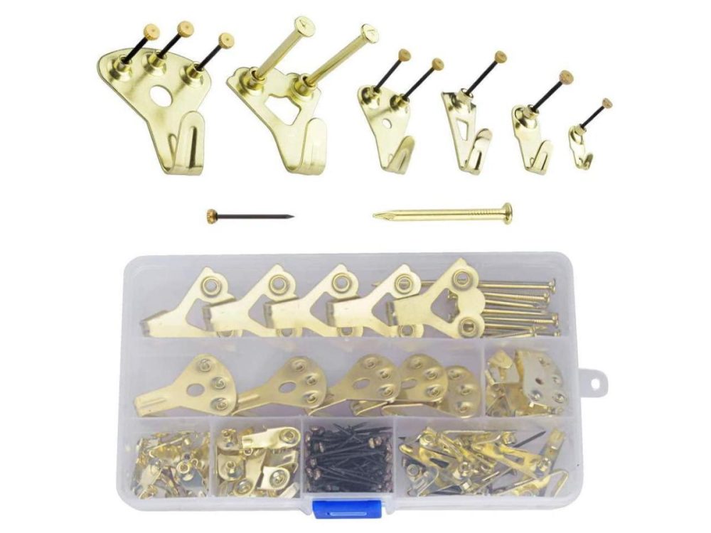 Hooks & Picture Hangers |  Pcture Hangers, 130 Pieces Versatile Picture Hooks, Heavy Duty Picture Hanging Kit With Nails For Wall Mounting 10-100 Lbs Pack Golden Decor Hooks & Picture Hangers