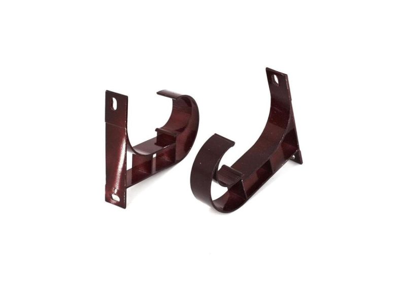 Hooks & Picture Hangers |  Unique Bargains 2Pcs 1″ Dia Drapery Curtain Rod Hook Shape Metal Ceiling Bracket Holder Burgundy Decor Hooks & Picture Hangers