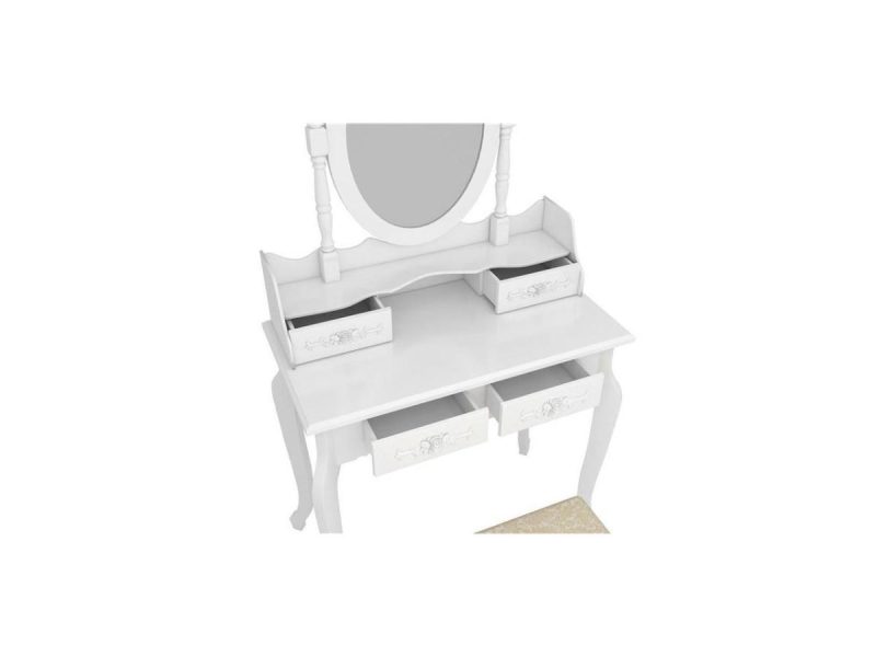 Mirrors |  Fstniceted Modern Concise 4-Drawer 360-Degree Rotation Removable Mirror Dresser White Decor FstNiceTed