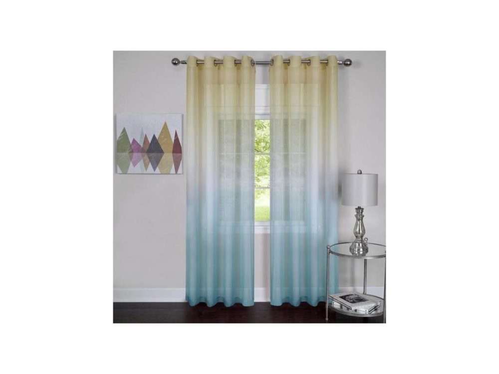 Window Treatments |  Achim Rainbow – Single Grommet Panel – 52 X 84 Blue-Rbpn84Bl12 Decor ACHIM