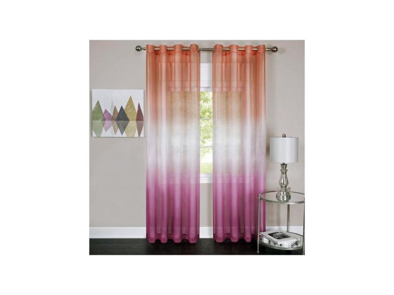 Window Treatments |  Achim Rainbow – Single Grommet Panel – 52 X 84 Pink -Rbpn84Pk12 Decor ACHIM