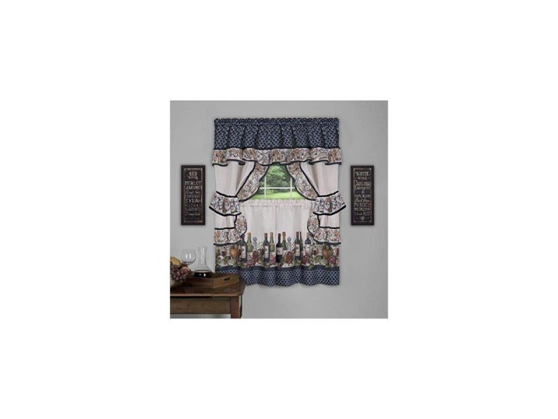 Window Treatments |  Chateau Cottage Set – 57X36 – Navy Decor ACHIM