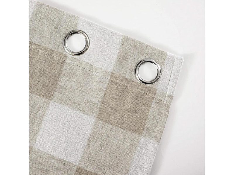 Window Treatments |  Driftaway Buffalo Check Woven Plaid Pattern Lined Blackout Thermal Insulated Window Curtain Grommet 2 Layers 2 Panels 50 Inch By 84 Inch Taupe Decor DriftAway