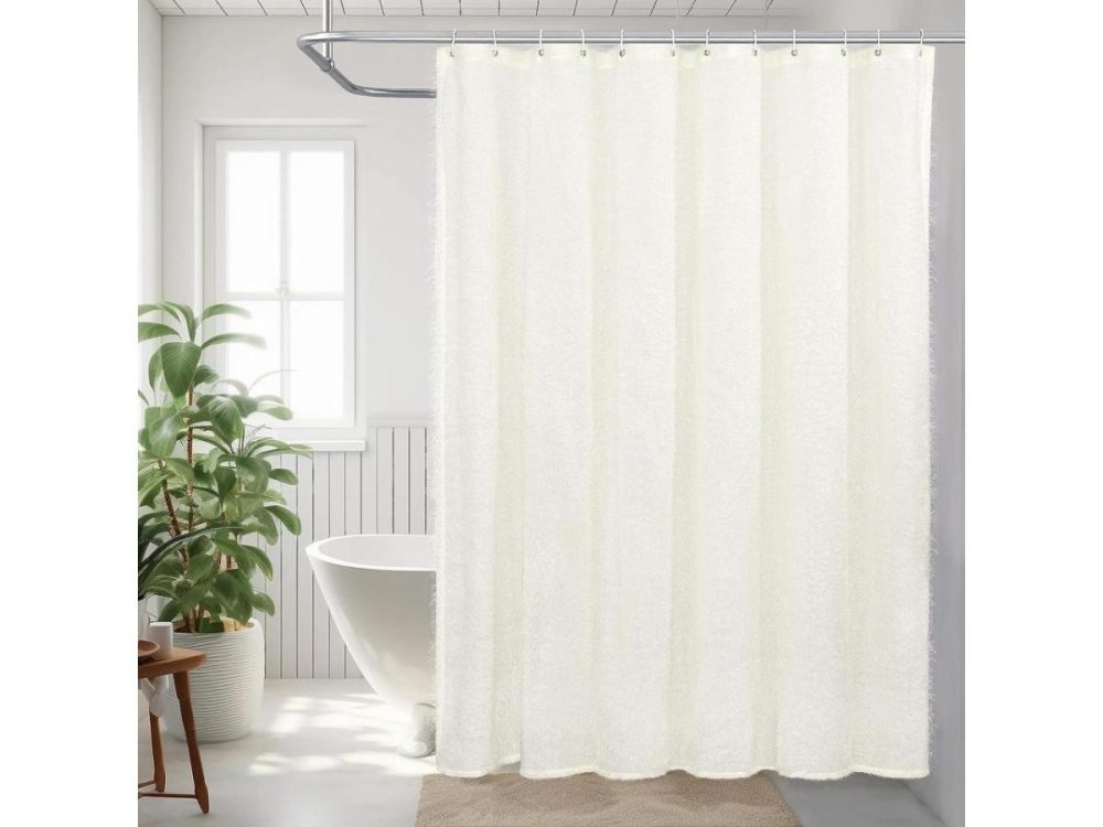 Window Treatments |  Driftaway Plush Semi Sheer Shower Curtain For Bathroom Solid Color Modern Machine Washable Bathroom Curtain 72 X 72 Inch With 12 Hooks 1 Panel Creamy White Decor DriftAway