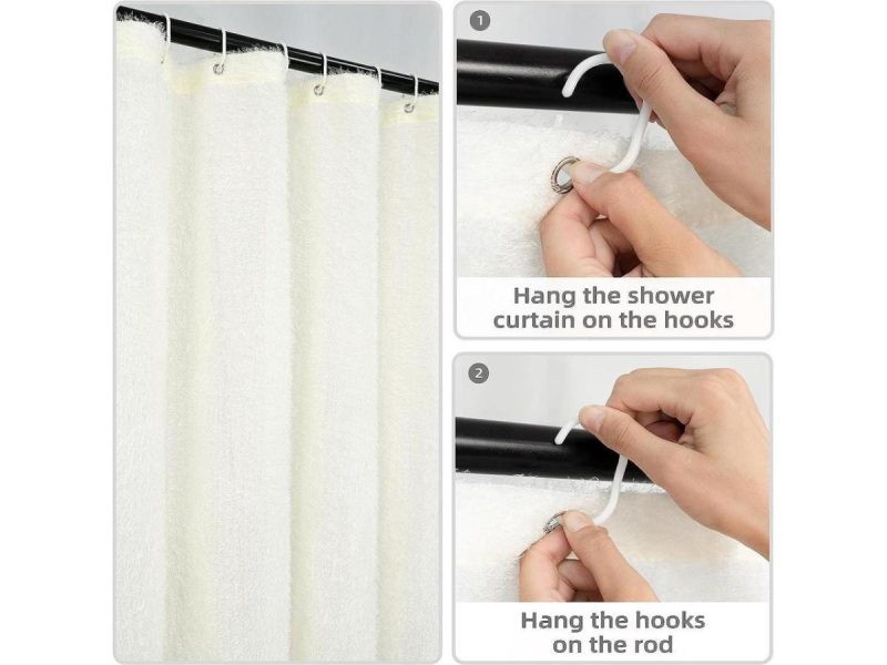 Window Treatments |  Driftaway Plush Semi Sheer Shower Curtain For Bathroom Solid Color Modern Machine Washable Bathroom Curtain 72 X 72 Inch With 12 Hooks 1 Panel Creamy White Decor DriftAway