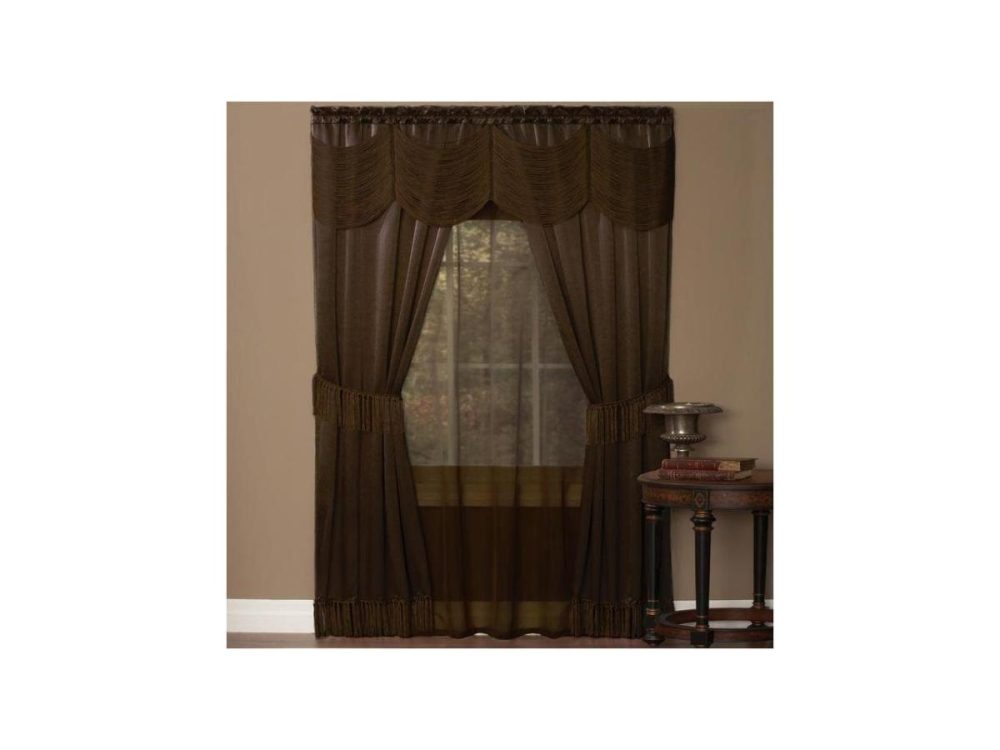 Window Treatments |  Halley 6 Piece Set – 56X84 – Chocolate Decor Achim Importing Co. Inc.