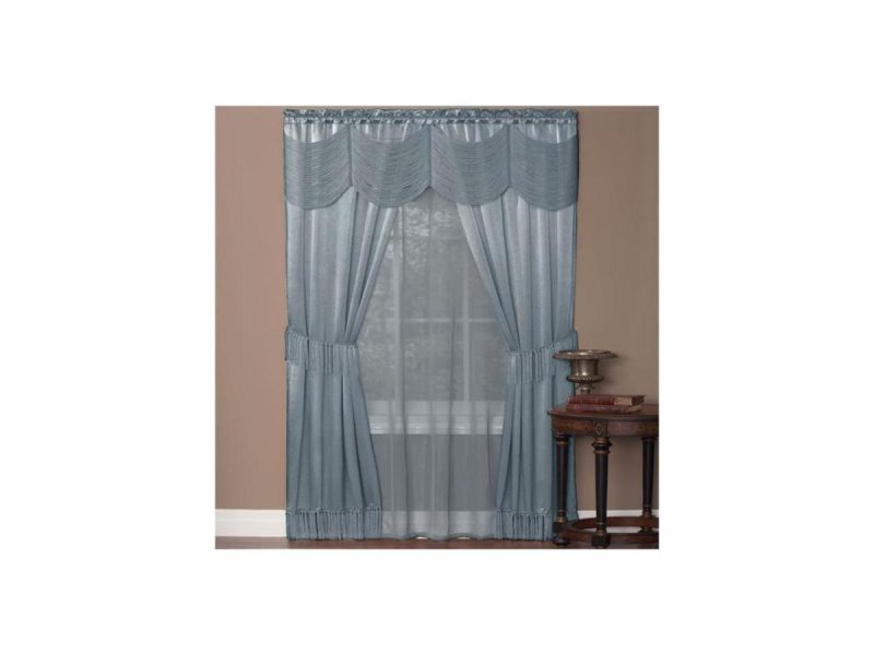 Window Treatments |  Halley 6 Piece Set – 56X84 – Ice Blue Decor Achim Importing Co. Inc.