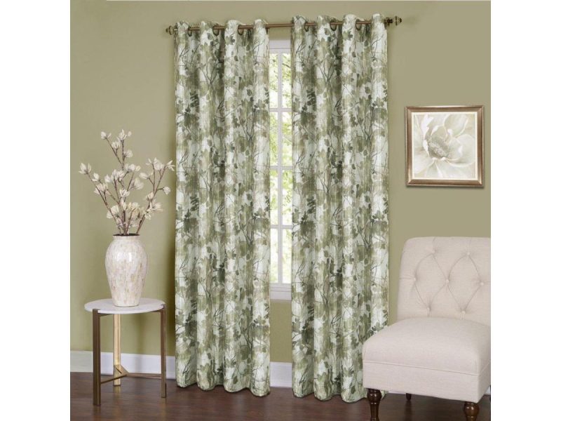 Window Treatments |  Tranquil – Lined Grommet Panel – 50 X 84 – Green Decor ACHIM