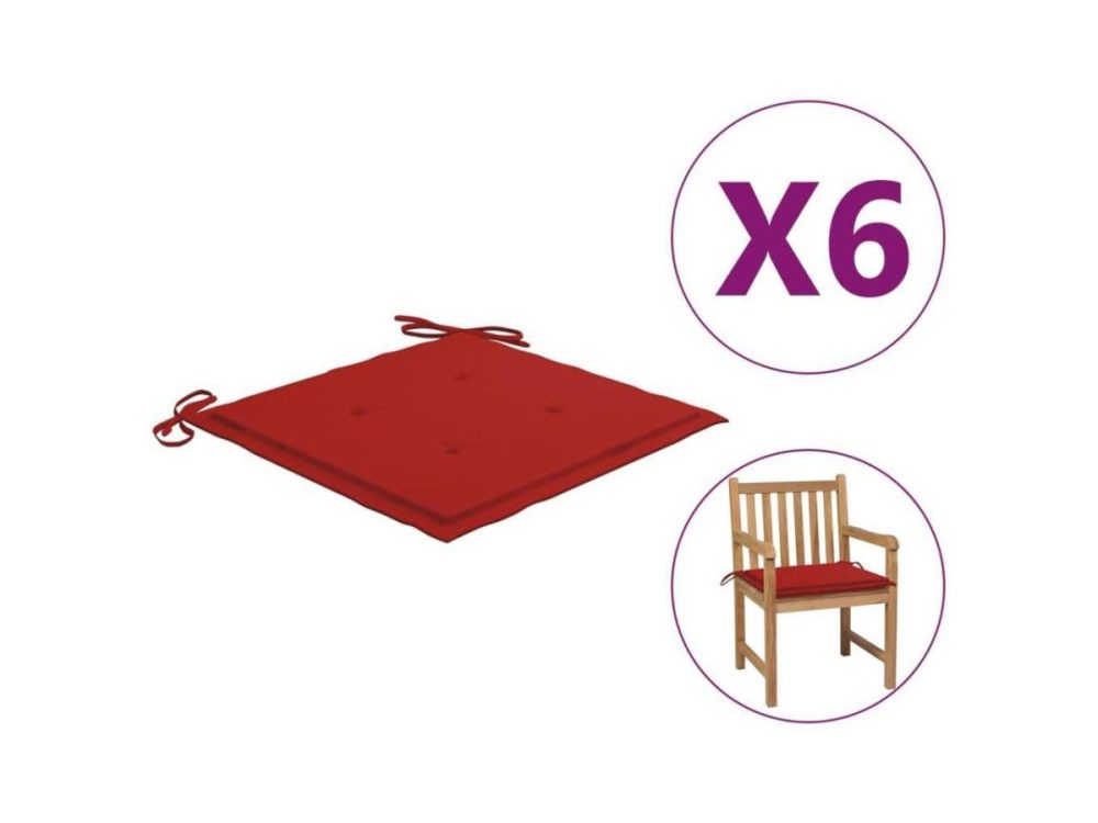 Home Textiles & Bedding |  Vidaxl Chair Cushion 6 Pcs Outdoor Patio Seat Cushion Pad Red Oxford Fabric Decor Home Textiles & Bedding