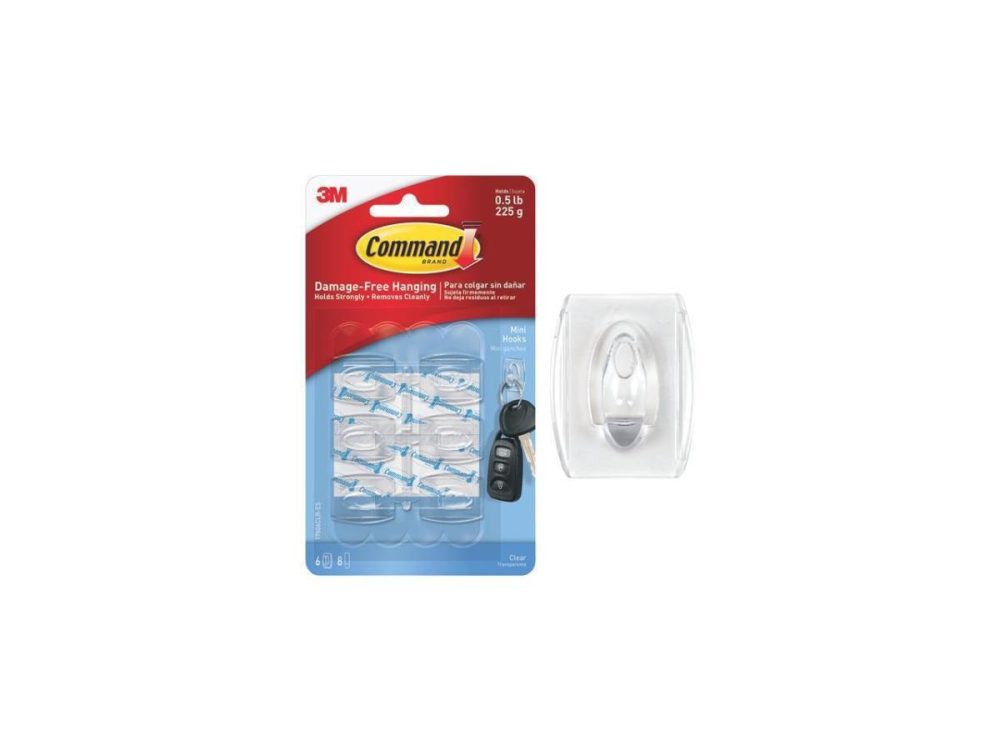 Hooks & Picture Hangers |  3M Command Clr Mini Hooks 17006Clr-Es-6Pk Unit: Each Decor 3M